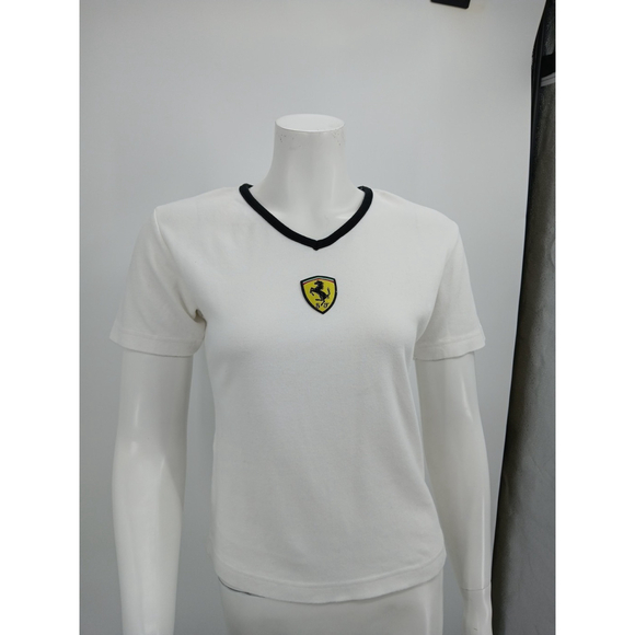 Vintage Ferrari Womens Baby Tee T-Shirt Y2K Official Licensed Product Cotton - Picture 7 of 10